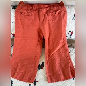 Bright Orange Pants with Button Details